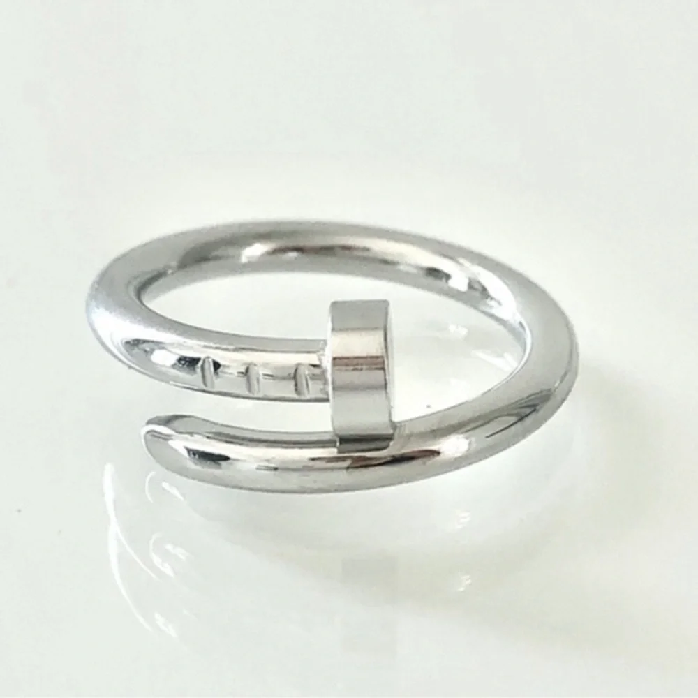 Generic Stainless Steel Screw Nail Ring in Silver